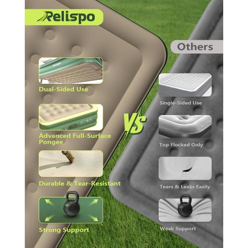 Air Mattress Queen with Built in Pump, Full-Wrap Pongee Fabric