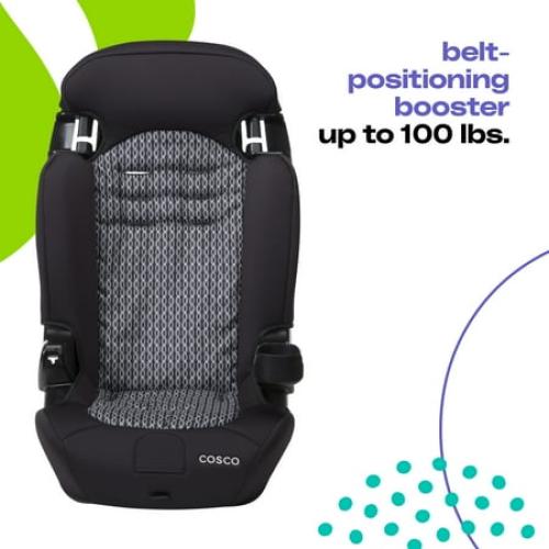 Cosco Kids Finale 2-in-1 Toddler Booster Car Seat, Peony Tiles II, Harness Booster Car Seat