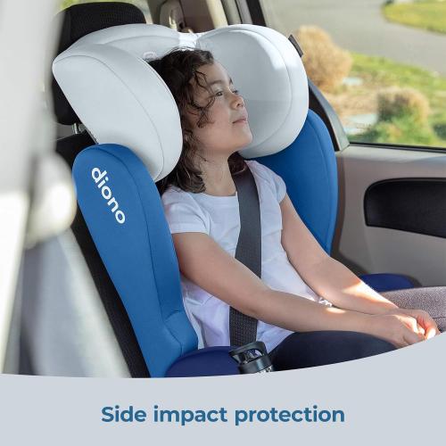 Diono Cambria LE, 2-in-1 Belt Positioning Booster Seat,Backless and High-Back Booster seat for Children from 40—120 lb,17 Wide,6 Headrest Positions,Lightweight with Latch,Blue