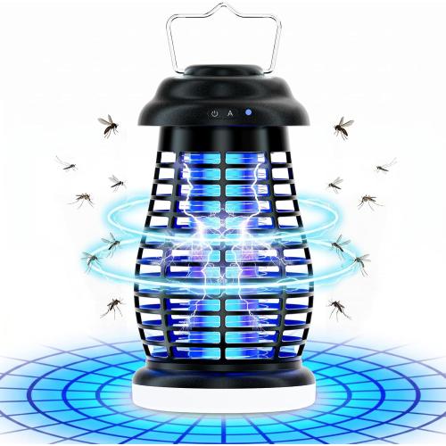 Cordless Bug Zapper Outdoor, 4200V Electric Mosquito Zapper, Fly Trap, Rechargeable Portable Fly Zapper, Waterproof Mosquito Trap Insect Killer Indoor Outdoor for Camping, Garden, Backyard, Home