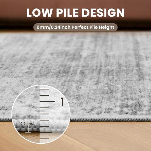 zesthome 5x7 Area Rugs, Modern Abstract Washable Rug for Living Room Grey