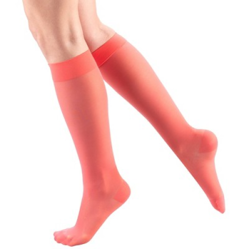 Truform Sheer Compression Stockings, 15-20 mmHg, Women's Knee High Length, 20 Denier Black 3X-Large