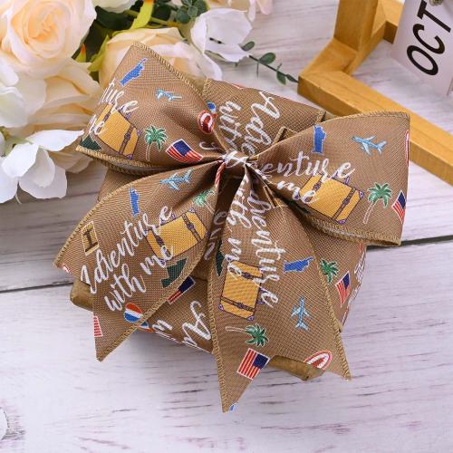2Rolls 20 Yards Travel Wired Ribbon Adventure Awaits World Map Airplane Printed Ribbon for Gift Wrapping Bow Wreath Making for Baby Shower Birthday Party DIY Craft Decorations