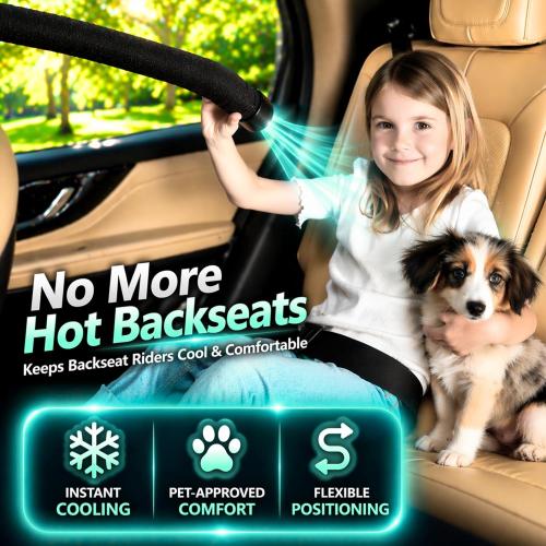 Car AC Vent Extender, Directs Air to Kids & Pets, Extends to 10 FT