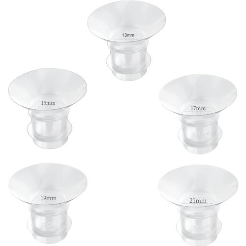 Flange Inserts 13/15/17/19/21mm 5pcs,Suitable for Medela,Spectra 24mm Shields/Flanges,Compatible with Momcozy S12 Pro/S9 Pro/S9/S12 Wearable Breast Pump,Reduce 24mm Tunnel Down to Correct Size