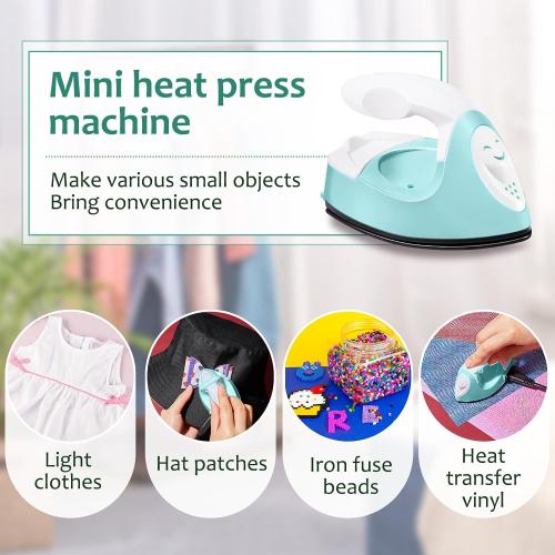 Honoson Mini Craft Iron with Charging Base Tiny,Mint Green