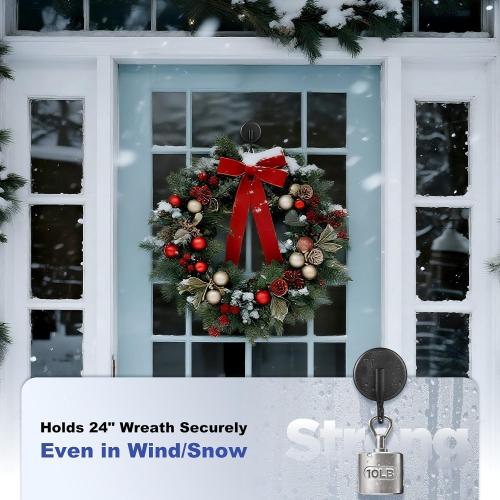 OUTXE Suction Cup Wreath Hanger, Upgraded Reef Hook