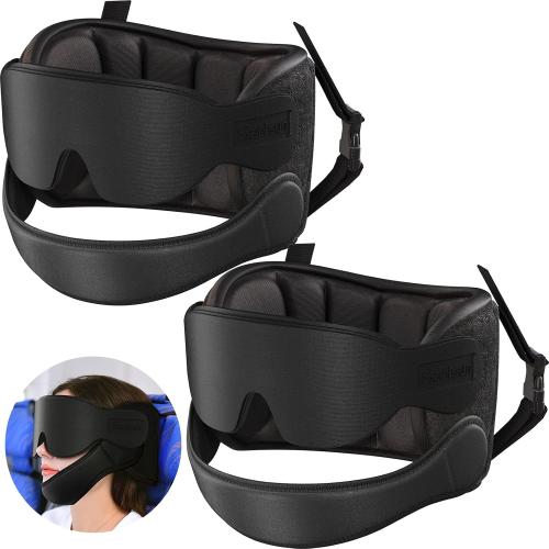 SARISUN Travel Pillow for Airplane Sleep Stable Support, with Chin Strap