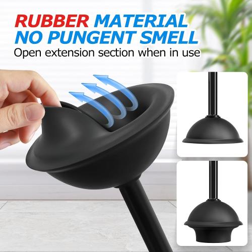 FORASTO 2in1 Toilet Brush and Plunger Set - Bathroom Bowl Holder Combo