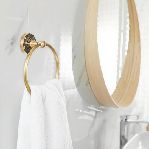 2 Pcs Toilet Paper Holder Towel Ring, Brass, Round