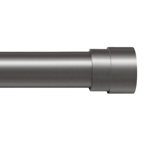 Turquoize Modern Decorative Adjustable Single Curtain Rod Telescoping 0.75 Diameter for Windows 48-84 Inches,Pewter