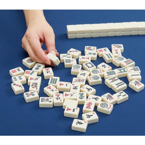 American Mahjong Tiles,166 Quality Tiles with 3 Golden Dices & Rules Instruction (Mahjong Tiles, Ivory)