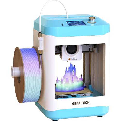 Geeetech 3D Printer for Kids & Beginners, High-Speed Mini 3D Printer, Auto-Leveling, Fully Open Source Pre-Assembled STEM Learning Tool, 3.94x4.33x3.94in Print Size for Home/School