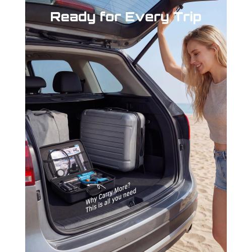 SEESII 3-in-1 Cordless Tire Inflator Air Compressor Car Vacuum & LED Light