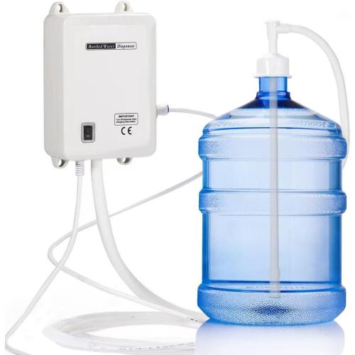 Bottled Water Dispenser Pump System - 20ft 110V AC US Plug Water Dispensing Pump with Single Inlet - Compatible Use with Coffee/Tea Machines, Water Dispensers, Refrigerators, Ice Makers