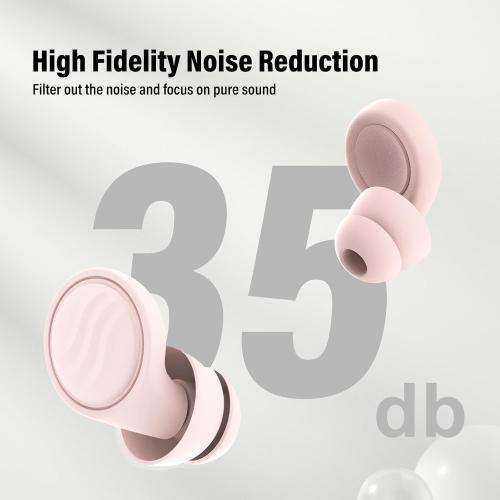 Ear Plugs for Sleeping Noise Cancelling - 35dB Reusable Ear Plugs with 7 Eartips and Carry Case - Flexible Hearing Protection - Replaceable Single/Double Eartips for Sleep, Focus, Travel, Work