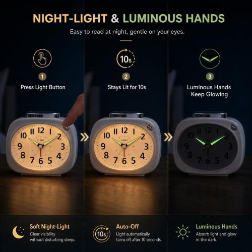 AYRELY® 4.5 Loud Analog Alarm Clock for Heavy Sleepers, 100 dB Alarm Sound