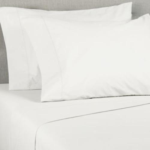 Wild Sage Brushed Cotton Percale 300-Thread-Count Standard/Queen Pillowcase in Coconut Milk