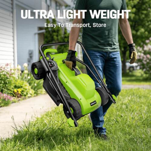 Steelite 13 Inch 11-Amp Corded Electric Lawn Mower, Corded Push Lawn Mower with 5-Position Cutting Height Adjustment,8-Gallon Collection Bag,Lightweight Grass Cutter Machine for Lawn Care