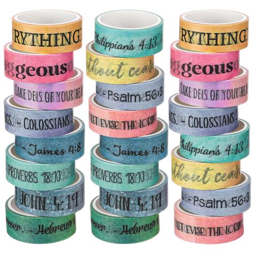24 Rolls Christian Washi Tape Gifts for Bible Journaling, Morandi