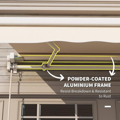 Outsunny 12 ' x 10' Patio Retractable Awning with Crank Handle Beige