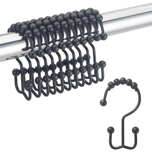 Luxury Oval Shower Curtain Rod (Free Curtain Rings)Ceiling Mount for Clawfoot Tub, Freestanding Heavy Duty Curtain Rail in Matt Black Finish- 45 x 25 Inch