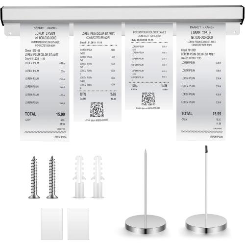 16/18/24/36 Restaurant Ticket Holder Set with 2 Spikes,18 Inch,No Slot