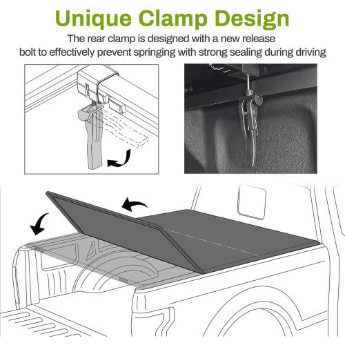 AUTOSAVER88 Soft Tri-Fold Tonneau Cover Fit for 2024-2026 Toyota Tacoma 5ft