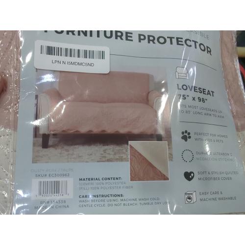 Color pink Machine Washable Couch Cover Reversible Quilted Furniture Protector Slipcover,