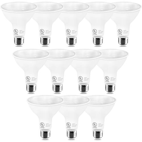 LightingWill 11W Par30 LED Bulb (75W Equivalent), UL Listed, 5000K Daylight White Dimmable Flood Light Bulbs, 850 Lumens, E26 Base, LED Recessed Light Bulbs for Indoor Outdoor, 12 Pack