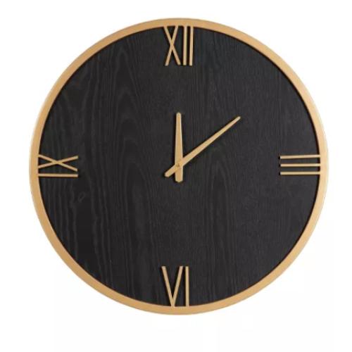 Pronte Wood Wall Clock Black/Gold