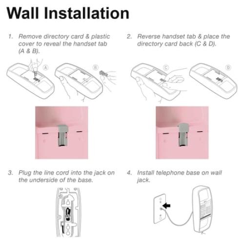 AT&T TRIMLINE 210 Corded Home Phone, No AC Power Required, Improved Easy-wall-mount, Lighted Big Button Keypad, 13 SpeedDial Keys, Last Number Redial, Mute, Flash, Volume Control, Princess Phone,