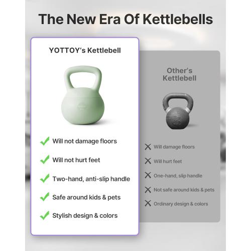 YOTTOY Soft Kettlebell,Kettlebell Anti-Slip Grip Weight for Home Workouts, Kettlebells Set Strength and Safety Guaranteed