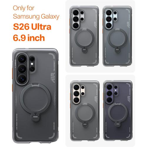 TORRAS Q3 Air for Samsung Galaxy S26 Ultra Case with Stand, Shadow Black