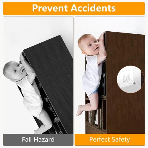No Drill Metal Furniture Wall Anchors (10 Packs) for Baby Proofing