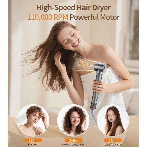 9-in-1 Hair Dryer Brush Kits, Curly Hair Dryer with Diffuser for Women