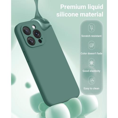 OTOFLY Magnetic for iPhone 15 Pro Max Case Compatible with MagSafe, [Full Camera Protection][Screen Protector] Full-Body Silicone Shockproof Phone Case for iPhone 15 Pro Max 6.7 (Pine Green)