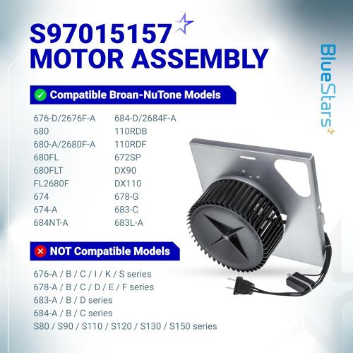 BlueStars S97015157 Bathroom Exhaust Fan Motor for Broan NuTone 676-D
