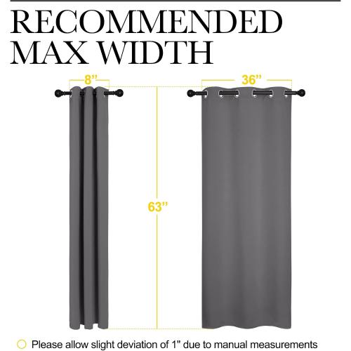 NICETOWN Thermal Insulated Grommet Blackout Curtains for Bedroom (2 Panels, W42 x L63 -Inch, Grey)