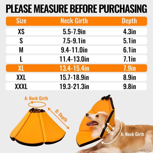 MAXFUT Soft Dog Cone Collar,Foam Cone for Dogs to Stop Licking After Surgery,Non Inflatable Dog Donut Cone (Grey, XL)
