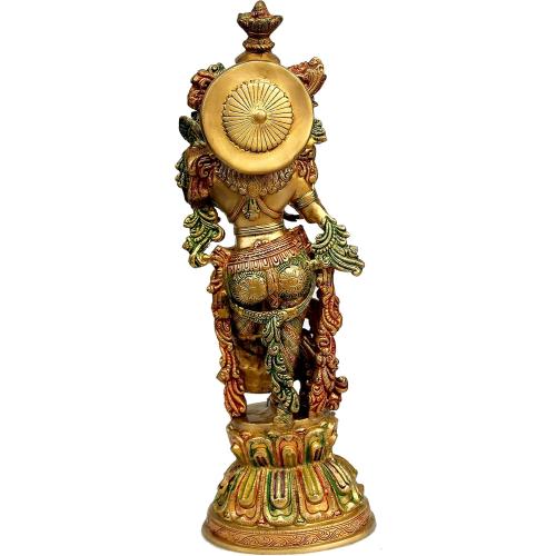 eSplanade - Brass Radha Krishna Idol Statue Sculpture - Big Size (21) (Radha Coloured)