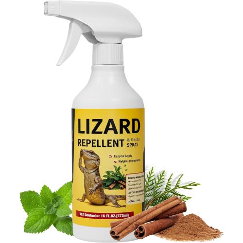Plant-Based Lizard & Gecko Repellent Spray 16oz, Safe for Home, Family & Pets – Repels Lizards and Geckos Naturally