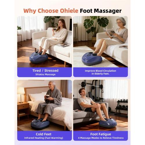 Shiatsu Foot Massager with Heat and Remote Control for Plantar Fasciitis