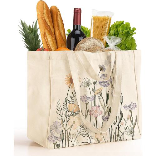 Miss Adola Cute Extra Large Canvas Grocery Tote Bag