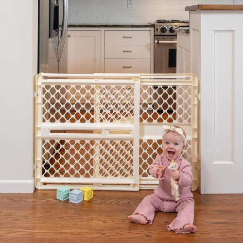 White Toddleroo by North States - Supergate Ergo Baby Gate: Plastic Baby Gate for Stairs & Doorways - Adjustable Indoor Safety Gate - Made in USA - 26 to 42 Inches Wide - 26 Inches Tall - White