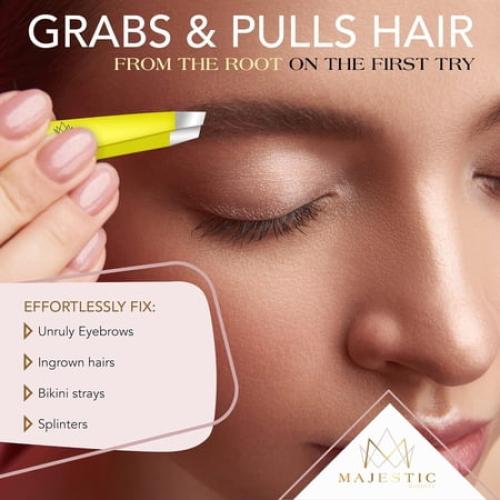 Majestic Bombay Multicolor Multi-Pointed Tweezers for Women and Men, 4 Pack