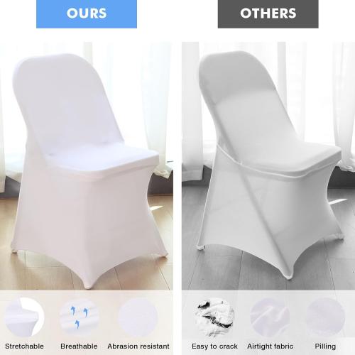 Fixwal 36 Pcs White Folding Chair Cover, Spandex Stretch Covers Ideal for Wedding, Party, Dining, Business Meeting, Banquet, Universal Fitted Washable Slipcover.‼️light dirt‼️