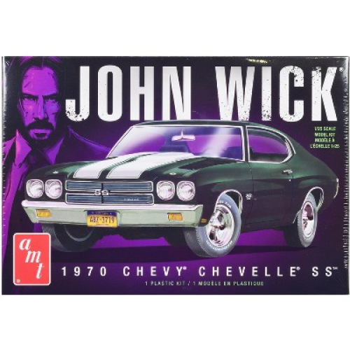Skill 2 Model Kit 1970 Chevrolet Chevelle SS John Wick (2014) Movie 1/25 Scale Model by AMT
