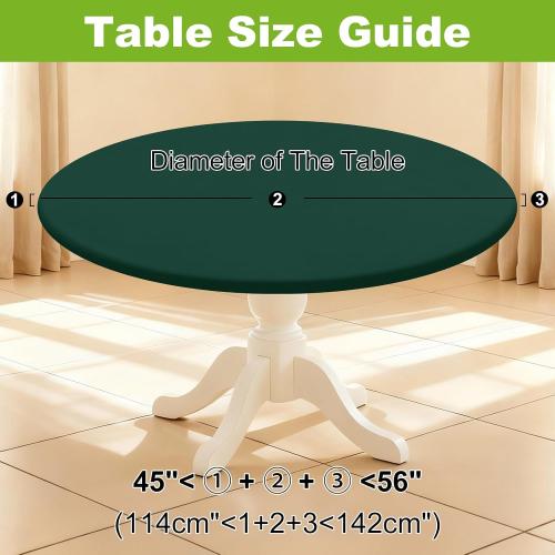 Smiry Round Spandex Tablecloth, Fitted Table Cover for 45-56 Tables