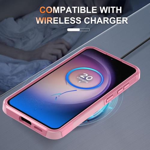 for Samsung Galaxy S25 Plus Case, Full Body Heavy Duty Cover, Cute Pink